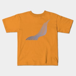 Geometric pale blue wave by Blacklinesw9 Kids T-Shirt